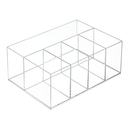 iDesign 5-Section Divided Vanity Organizer for Cosmetic Storage - Clear