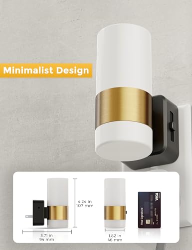 L LOHAS LED Dimmable Night Light 2 Pack, Dusk to Dawn Sensor, Support 0-100 Lumen Brightness Ajdustable, 3000K Soft White