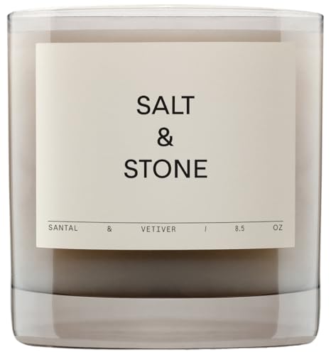 Salt & Stone Scented Candle for Women & Men | Coconut & Soy Blend Wax | Hand-Poured, Aromatic & Fragrant | 100% Cotton Wic...
