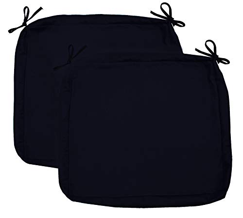 Sigmat Outdoor Seat Cushion Cover Water Repellent Square Chair Cushion Cover-Only Cover Black 18"x18"x2"(2 Covers)
