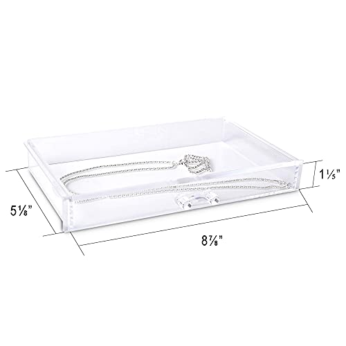 Frebeauty Extra Large Acrylic Jewelry Box for Women Girls 5 Layers Clear Velvet Earring Organizer with 5 Drawers Rings Dis...