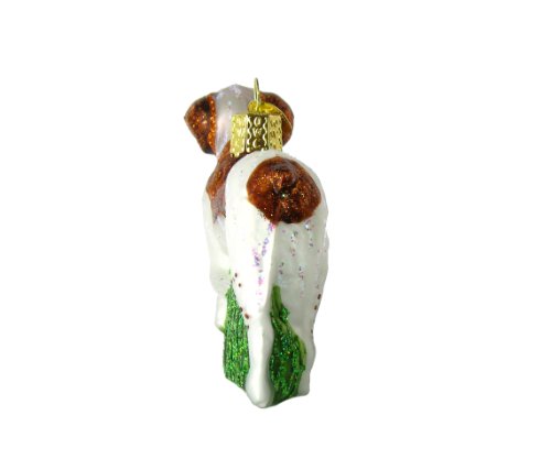 Old World Christmas Brittany Spaniel Glass Blown Ornament for Christmas Tree, Handcrafted Holiday Decoration, Dog Collection