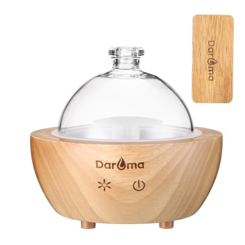 2025 Upgraded Remote Handmade Glass & Real Wood Essential Oil Diffuser, Aromatherapy Diffuser, 200ml Aroma Humidifier, Coo...
