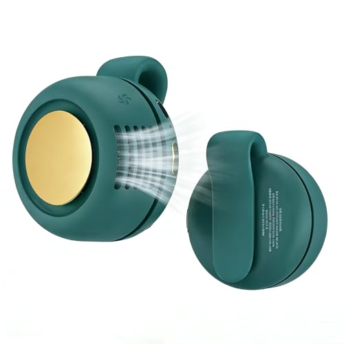 Vlmiuk Portable Silent Mini Bladeless Fan Clip On, Rechargeable Wearable Clip On Fan for Shirt, Adjustable 3 Speeds & Quei...