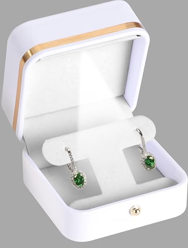 LAODA LED T Style Earring Gift Box for Dangling and Hoop Earrings Luxury PU Leather Material Multiple Use Necklace Earring...