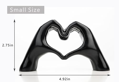 Small Heart Hands Sculpture Decor for Living Room Bedroom Bookshelf Coffe Table and Office Display, Love Finger Statue Mod...