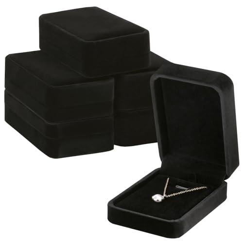 LETURE 6 Pieces Velvet Jewelry Gift Boxes for Necklace Pendant Bracelet Ring Earring, Jewelry Storage Display Case for Chr...