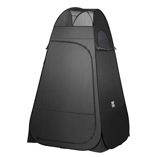 TRIPTIPS Pop Up Shower Tent with Mesh Window, Portable Toilet Privacy Tent, 6.9 FT, Removable Rain Cover/UPF 50+