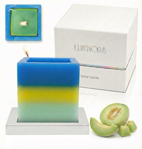 LUMINORA Spiral Scented Candle for Women & Men | Hand-Crafted Decorative Soy Wax Candle | Wooden Wick | Unique Twisted Spi...