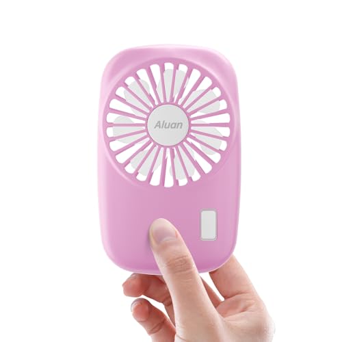 Aluan Handheld Mini Fan Powerful Small Personal Portable Speed Adjustable USB Rechargeable Eyelash Fan for Kids Girls Boys...
