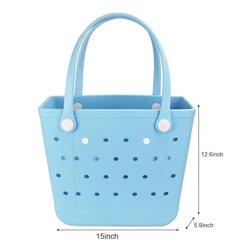 CLLTIV Rubber Beach Bag, Waterproof Travel Bags Washable Open Tote Bags for Beach（Small&Medium&Large& XL Beach Tote）