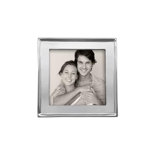 Mariposa Signature 4X4 Frame | Silver | Brillante | Frames | Decorative Photo Frames | Recycled SANDCAST Aluminum | Handma...