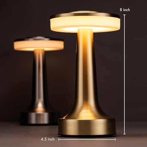 O’Bright Portable LED Table Lamp with Touch Sensor, 3-Levels Brightness, Rechargeable Battery Up to 48 Hours Usage, Night ...