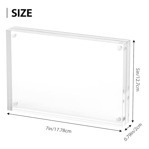 Fixwal 5x7 Picture Frame, 6 Pack Acrylic Frames, Clear Double Sided Photo Frame with Magnetic Desktop