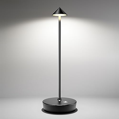 SHANGCAI Cordless Table Lamps Rechargeable, 6000mAh Battery Operated LED Desk Lamp Outdoor Waterproof Portable Touch Dimma...