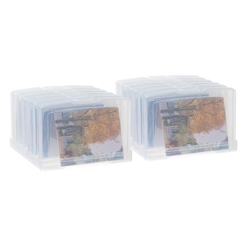 novelinks Transparent 4" x 6" Photo Storage Boxes, 6 Inner Photo Organizer Cases with Tray, Picture Storage Containers for...