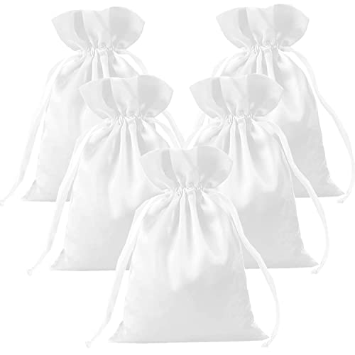 Gbateri 35 Pack 5x7 Inch White Small Gift Bags Wedding Party Favor Bags, Jewelry Pouches - Drawstring Pouch Bags - Baby Sh...