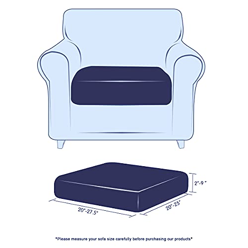SUBRTEX Leather Waterproof Cushion Covers Breathable Sofa Seat Slipcpvers for 1-2-3-4 Seaters Stretch Replacement for Furn...
