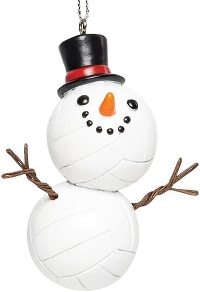 The Bridge Collection Volleyball Snowman Ornament - Unique and Fun Volleyball Smiling Snowman Christmas Tree Ornament - Ke...