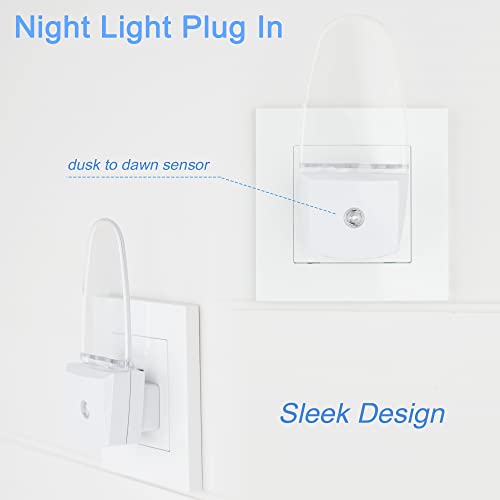 REMINDA 4 Pack Night Light Lamp with Dusk to Dawn Sensor, Plug in, Blue Led Night Light