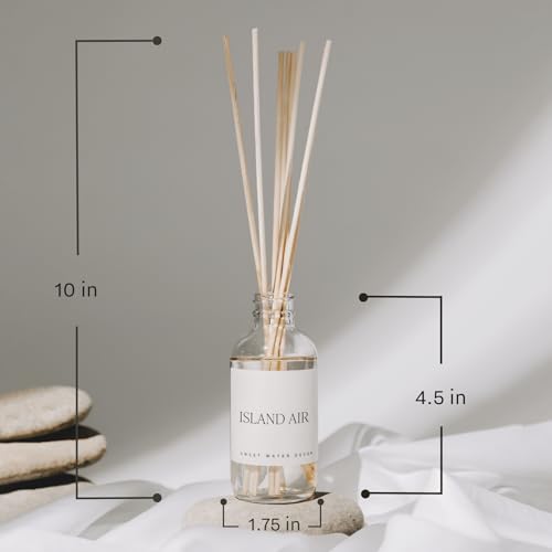 Sweet Water Decor Coastal Lemon Clear Reed Diffuser – Room Decor Aesthetic with Long-Lasting Premium Fragrance of Lemon, S...