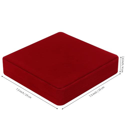 LETURE Velvet Jewelry Set Box, Velvet Gift Box for Bracelet Necklace Earring Ring (Red)