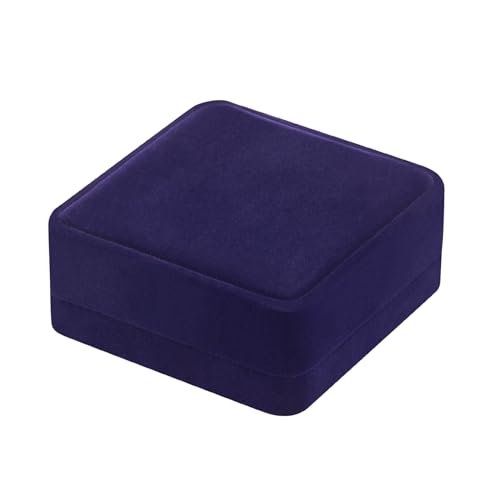 LETURE 4 Pieces Classic Velvet Bracelet Bangle Pendant Necklace Gift Box, Travel Jewelry Box Display Storage Case for Gif...