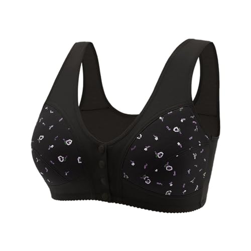 Daisy Bras for Older Women Front Closure Convenient Everyday Bras Mid Buttons Comfortable No Underwire Gathering Bras