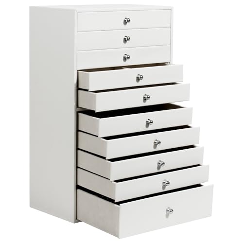 GUKA Large Jewelry Box, Jewelry Case with 10 Drawers for Big and Small Jewelry, Jewelry Storage Organizer for Watch Earrin...