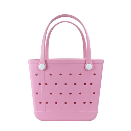 Chokoter Beach Bag, Waterproof Beach Tote, Rubber Medium Tote Bag, Washable and Durable Open Handbag for Boat Pool Sports