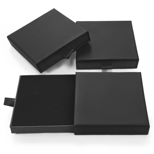 FEOHNS 3 Pack Jewelry Gift Box, Square Cardboard Small Jewelry Gift Box, Drawer Type Jewelry Gift Storage Box for Bracelet...