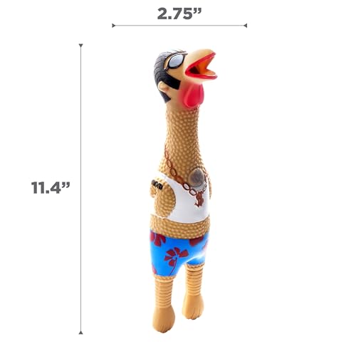 Outward Hound by Charming Pet Squawkers Earl Latex Squeaky Rubber Chicken Dog Toy, Funny Interactive Holiday Toy for Dogs,...