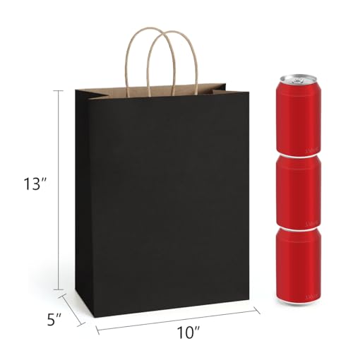 BagDream Gift Bags 10x5x13 25Pcs Kraft Paper Shopping Bags with Handles, for Gifts, Business, Merchandise, Retail, Party F...