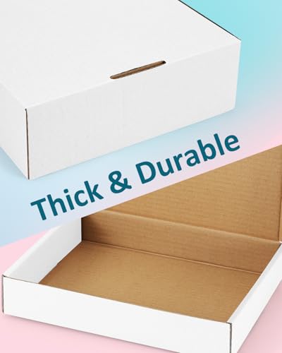 Poever Shipping Boxes 6x4x3 inches Small Mailing Boxes 50 Pack White Cardboard Corrugated Box Mailers
