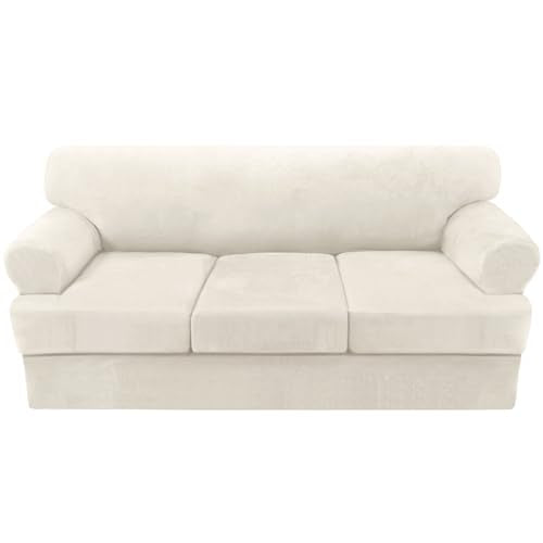 H.VERSAILTEX Sofa Cover 4 Piece T Cushion Sofa Slipcovers Couch Cover Furniture Protector Stretch T Cushion Sofa Covers fo...