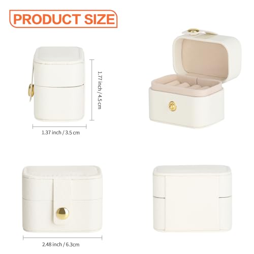 KUKUVR Small Travel Jewelry Box For Ring Stud Earring, Mini Jewelry Ring Holder for Multiple Rings, Portable Jewelry Stora...