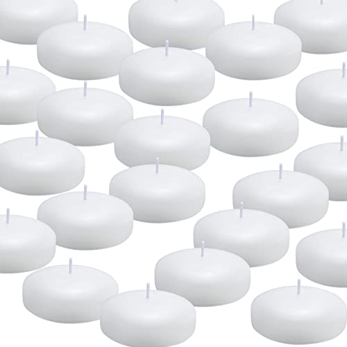 Tuyai (Set of 36) Floating Candles, 3 inch White Dripless Wax Burning Candles, for Weddings, Party, Special Occasions and ...