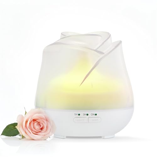 Earnest Living Rose Essential Oil Diffuser 150ml – Mini Ultrasonic Aromatherapy Humidifier for Bedroom & Desk, Quiet Mist,...