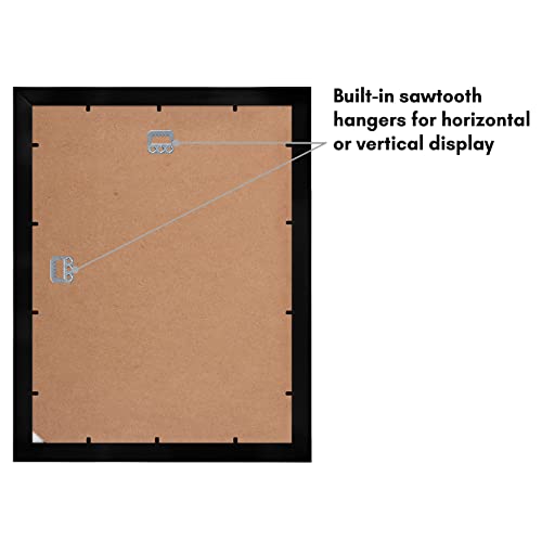 Americanflat 11x14 Picture Frame with Shatter-Resistant Glass - Use as 8x10 Frame with Mat or Display 11x14 Photo Without ...