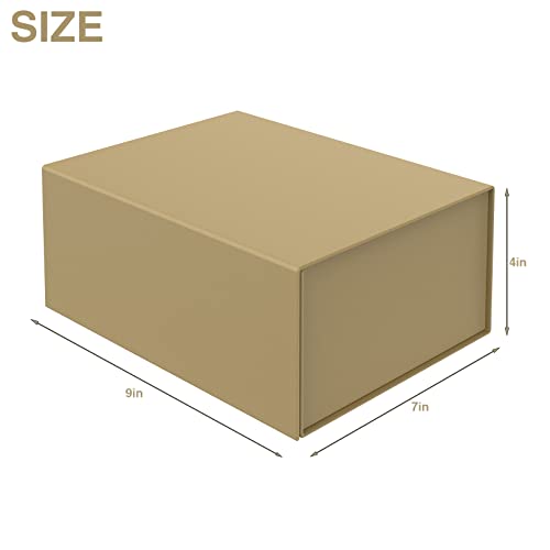 MOYEUPAC Glod Gift Box,9" X 7" X 4" with Lids for Presents Magnetic Closure Gift Packaging for Christmas,Thanksgiving, Bir...