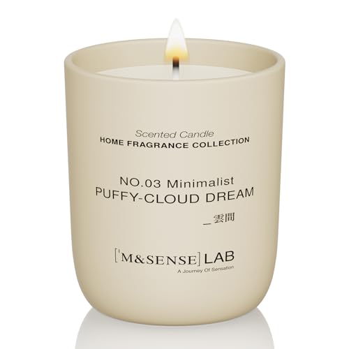 M&SENSE Natural Soy Candle| Puffy-Cloud Dream | 5.3 oz | Mini Spring Scented Candles for Relaxation, Valentines Day Gift, ...