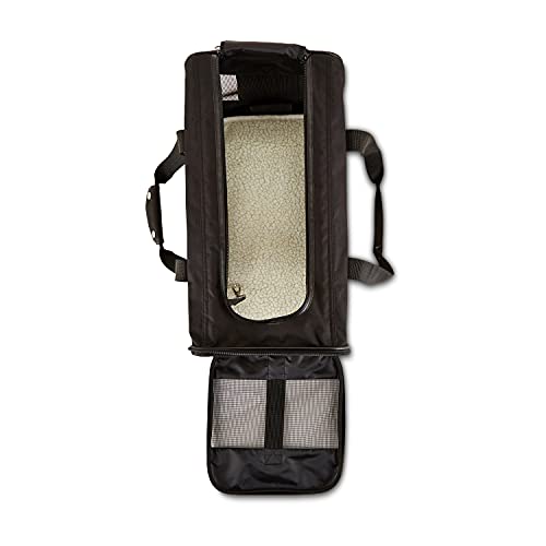 Amazon Basics Airline Approved Soft-Sided Mesh Pet Travel Carrier with Shoulder Strap, Removable Washable Fleece Pad, Top ...