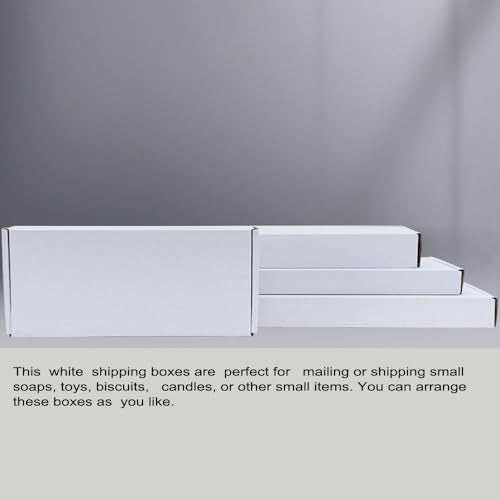 6x5x1 inch White Shipping Boxes 50 Pack, Small Corrugated Cardboard Mailer Boxes Bulk for Packaging Business Mailing Gift，...