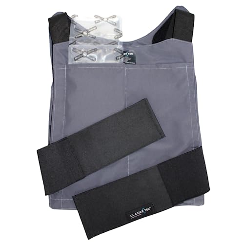 Glacier Tek Concealable Cooling Vest, 59 Degrees for 2.5 Hours 8 Cool Packs, Recharge in 30 Minutes