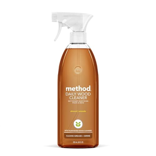 Method Daily Wood Cleaner, Almond, Cleans Shelves, Tables and Other Wooden Surfaces While Removing Dust & Grime, 28 oz Spr...