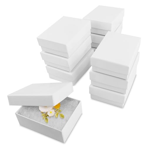 opaprain Cardboard Jewelry White Gift Boxes 10 Pack6x5×1 inches, its apply to displaying necklaces, rings, bracelets, earr...