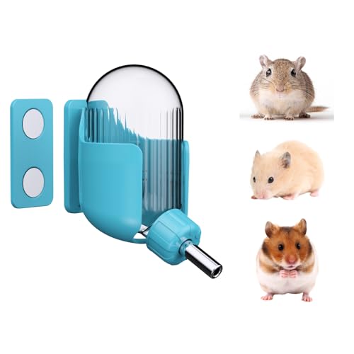 Hamster Water Bottle with Magnetic Holder, 3.4 oz Water Dispenser for Syrian Dwarf Hamster Mouse Rat Degu