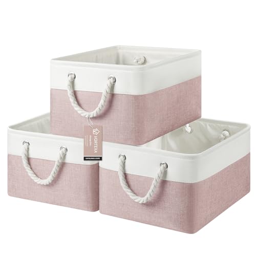 VQRTEXA Large Storage Baskets- 15.7x11.8x8.26 inch Storage Bins for Shelves and Closet Organizing, Foldable Fabric Bin for...