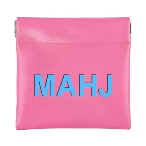 Sunnymove Mahjong Dice Bags 3.8 x 3.9 in PU Squeeze Mahjong Pouch Mini Dice Coin Tiles Purse for Board Game Party Travel(P...