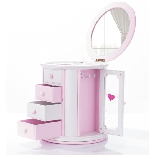 Renawe Girls Musical Jewelry Box Necklace Storage Accessories Gifts Cute Kids Jewelry Boxes for Little Girl Toddler Childr...